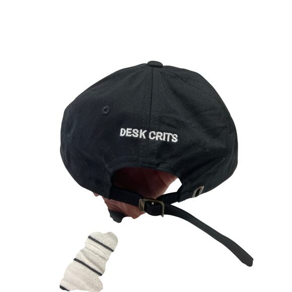 Desk Crits Monochrome Line Hat – Black Minimalist Dad Cap – One Size (NWOT) - Picture 3 of 6
